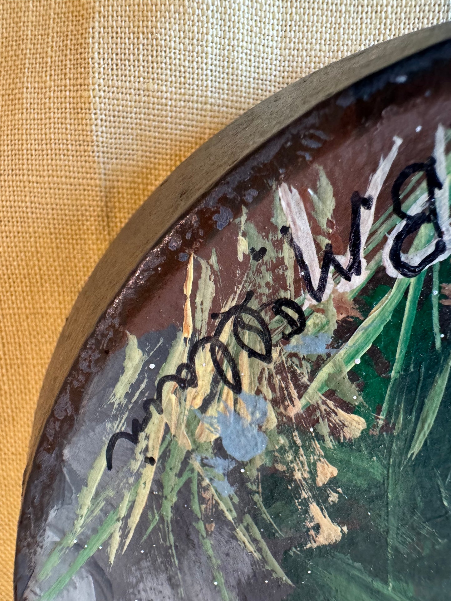 Griswold Cast Iron #8 Block Rectangle Griddle 771, Hand Painted B. McLain, GREAT