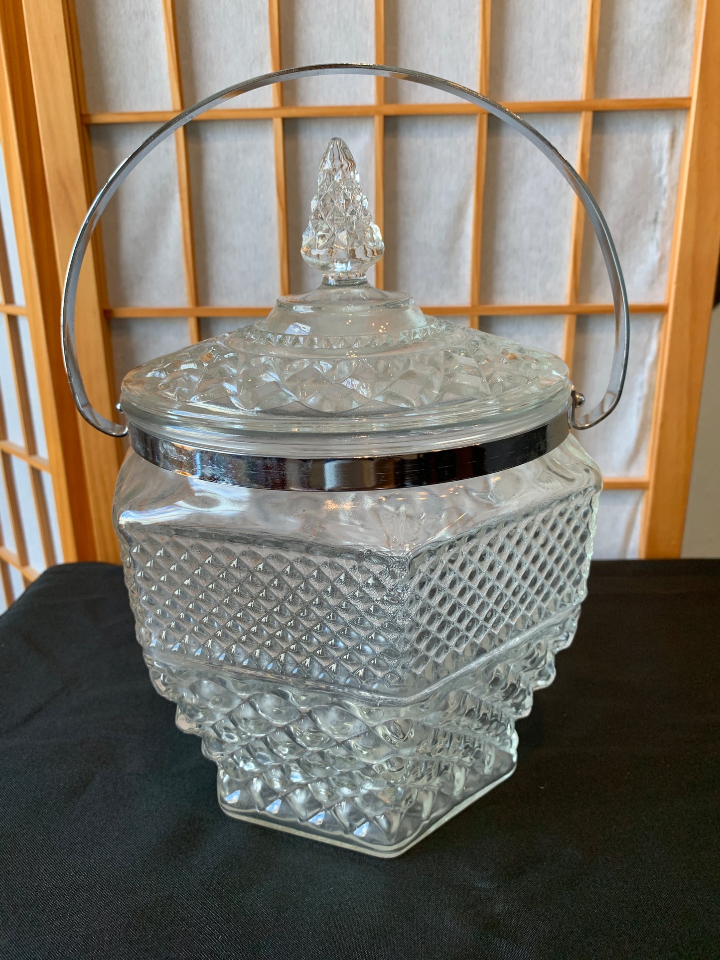 Crystal Champagne Ice Bucket, Mid Century circa 1950's, Great vintage, Italian?.