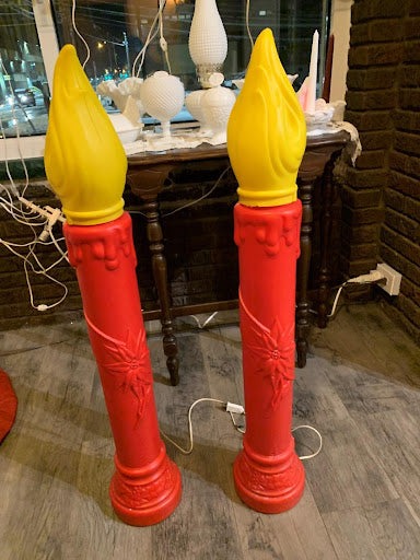 Blow Mold Vintage Set of Candles
